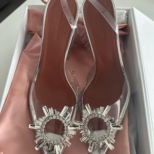 Amina Muaddi Begum Glass Slingback Pumps